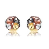 Lab Created Sterling Silver Knot Bee Stud Earrings