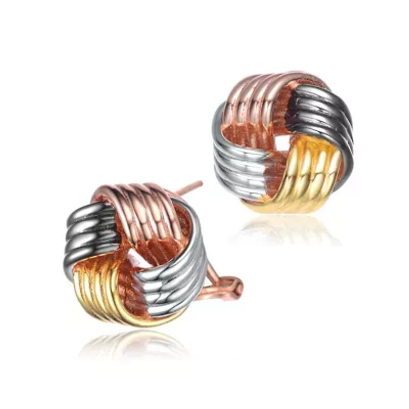 Lab Created Sterling Silver Knot Bee Stud Earrings
