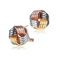 Lab Created Sterling Silver Knot Bee Stud Earrings