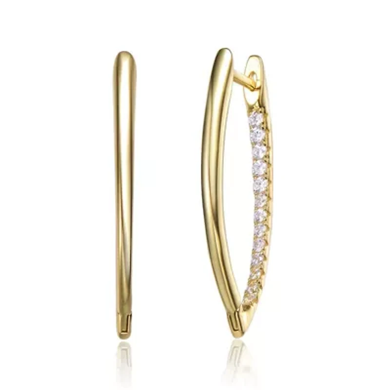Lab Created Sterling Silver with Colored Cubic Zirconia U-Hoop Earrings