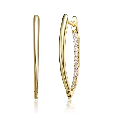 Lab Created Sterling Silver with Colored Cubic Zirconia U-Hoop Earrings