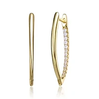 Lab Created Sterling Silver with Colored Cubic Zirconia U-Hoop Earrings