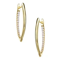 Lab Created Sterling Silver with Colored Cubic Zirconia U-Hoop Earrings