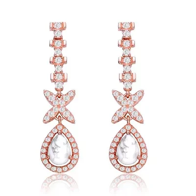 Lab Created Sterling Silver with Clear Cubic Zirconia or How Lite Dangle Earrings