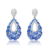 Lab Created Sterling Silver with Colored Cubic Zirconia Pear Shape Drop Earrings