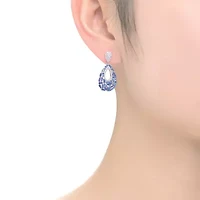 Lab Created Sterling Silver with Colored Cubic Zirconia Pear Shape Drop Earrings