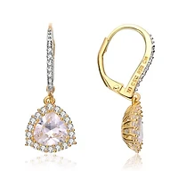 Lab Created Sterling Silver with Clear Cubic Zirconia Short Triangle Drop Earrings