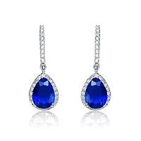 Lab Created Sterling Silver with Colored Cubic Zirconia Teardrop Earrings