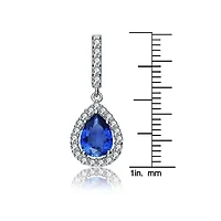 Lab Created Sterling Silver with Colored Cubic Zirconia Teardrop Earrings