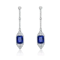Lab Created Sterling Silver White Gold Plated with Colored Cubic Zirconia Drop Earrings