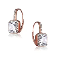 Lab Created Sterling Silver with Colored Cubic Zirconia Square Cushion Drop Earrings