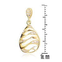 Lab Created Sterling Silver with Clear Round Cubic Zirconia Drop Earrings