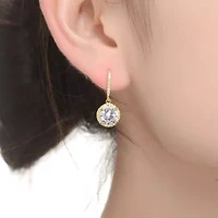 Lab Created Sterling Silver with Clear Cubic Zirconia Dangle Hook Earrings