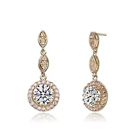 Lab Created Sterling Silver with Clear Cubic Zirconia Drop Earrings