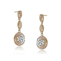 Lab Created Sterling Silver with Clear Cubic Zirconia Drop Earrings