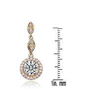 Lab Created Sterling Silver with Clear Cubic Zirconia Drop Earrings