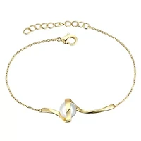 Lab Created Sterling Silver with 7mm White Freshwater Pearl Adjustable Layering Bracelet