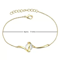 Lab Created Sterling Silver with 7mm White Freshwater Pearl Adjustable Layering Bracelet