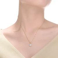 Lab Created Clear Cubic Zirconia Round Solitaire Pendant Necklace