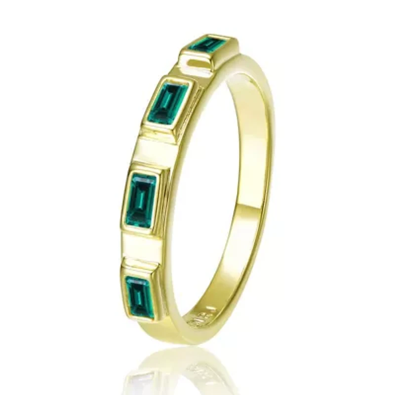 Lab Created 14K Gold Plated with Colored Cubic Zirconia Band Ring
