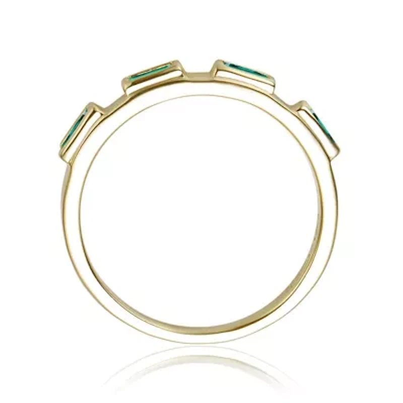 Lab Created 14K Gold Plated with Colored Cubic Zirconia Band Ring