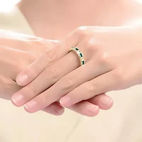 Lab Created 14K Gold Plated with Colored Cubic Zirconia Band Ring