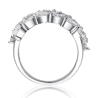 Lab Created White Gold Plated with Clear Cubic Zirconia Marquise Cluster Ring