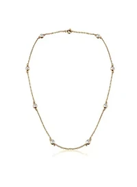 Lab Created Sterling Silver with Clear Cubic Zirconia Station Necklace