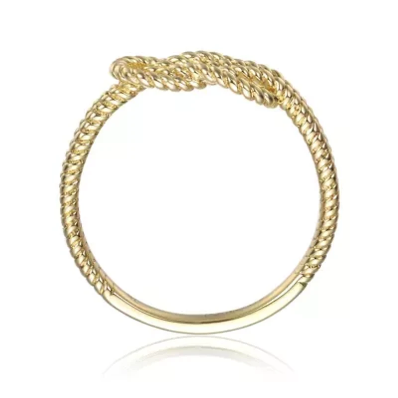Lab Created Twisted Rope Design with Interlocking Loops Statement Ring