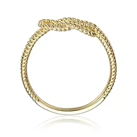 Lab Created Twisted Rope Design with Interlocking Loops Statement Ring