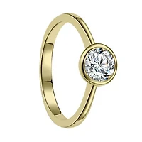 Lab Created Clear Cubic ZIrconia Modern Bezel Promise Ring