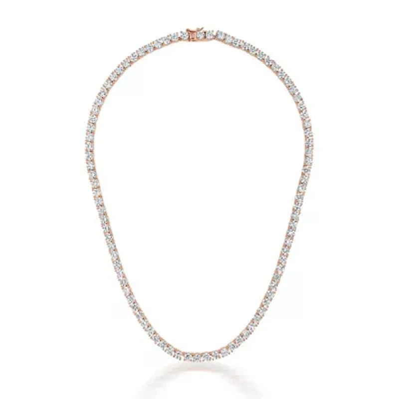 Lab Created Sterling Silver with Colored Cubic Zirconia 3MM Tennis Necklace