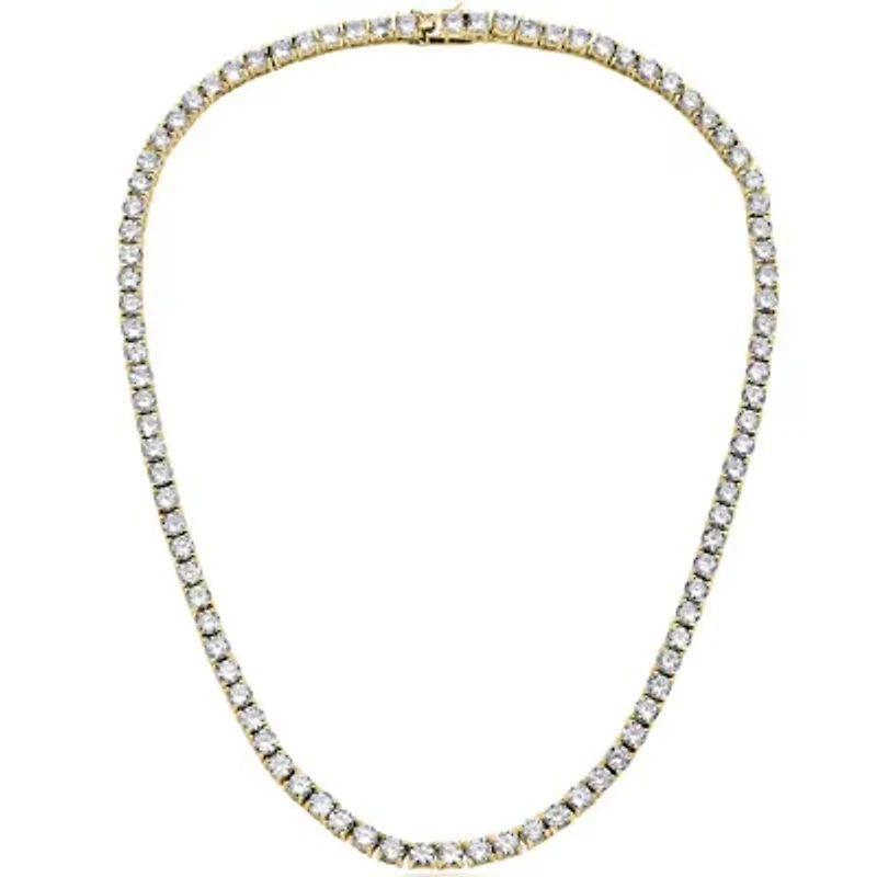 Lab Created Sterling Silver with Clear Cubic Zirconia 4MM Tennis Necklace