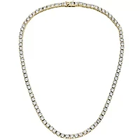 Lab Created Sterling Silver with Clear Cubic Zirconia 4MM Tennis Necklace