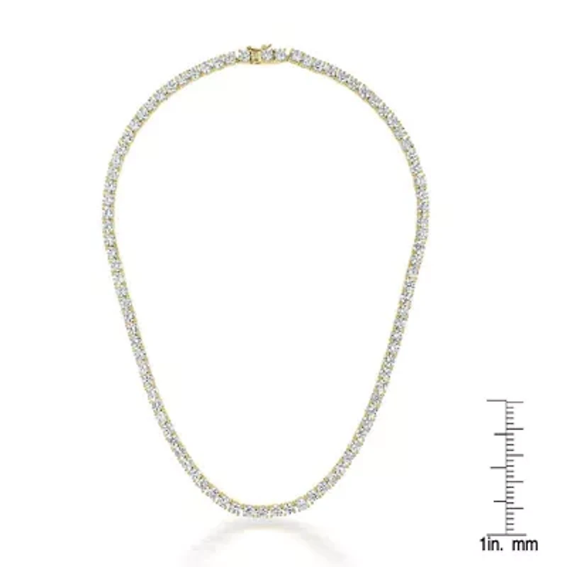 Lab Created Sterling Silver with Clear Cubic Zirconia 4MM Tennis Necklace