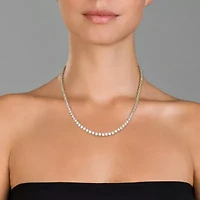 Lab Created Sterling Silver with Clear Cubic Zirconia 4MM Tennis Necklace