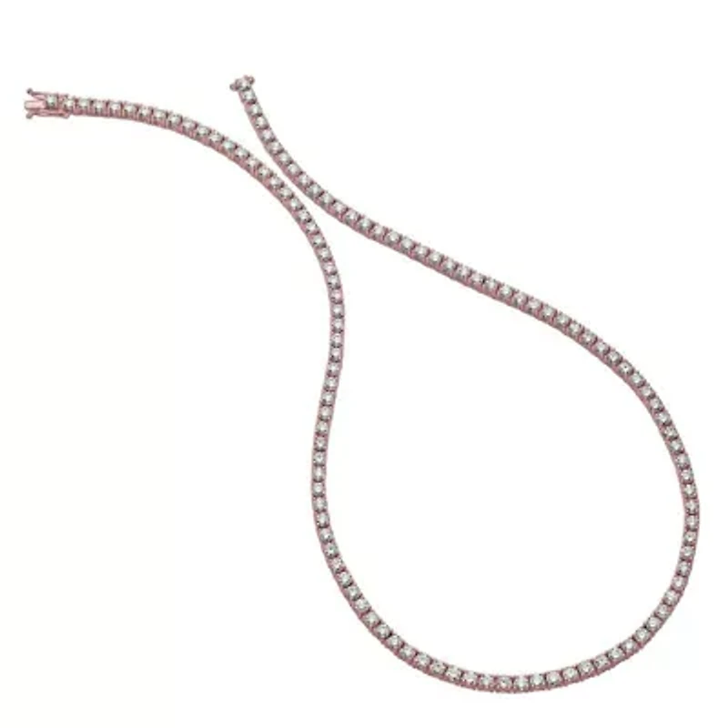 Lab Created Classic Clear Round Cubic Zirconia Tennis Necklace