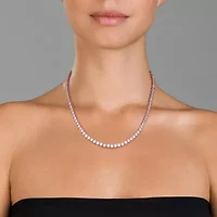 Lab Created Classic Clear Round Cubic Zirconia Tennis Necklace