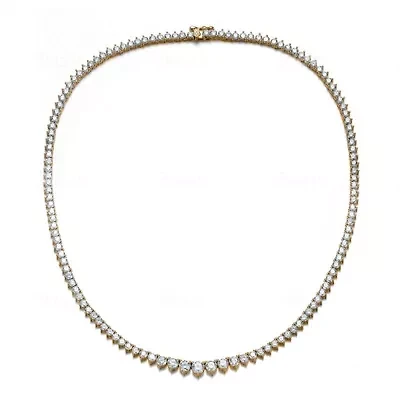 Lab Created Clear Cubic Zirconia Graduated Tennis Chain Necklace