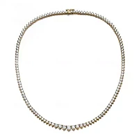 Lab Created Clear Cubic Zirconia Graduated Tennis Chain Necklace