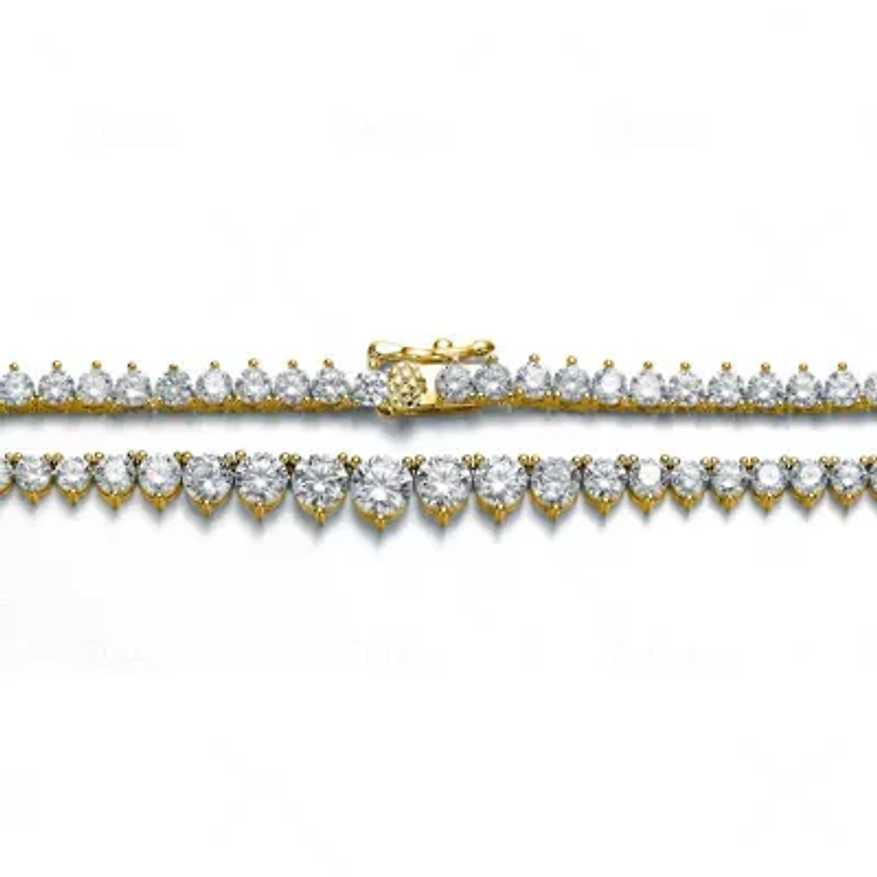 Lab Created Clear Cubic Zirconia Graduated Tennis Chain Necklace