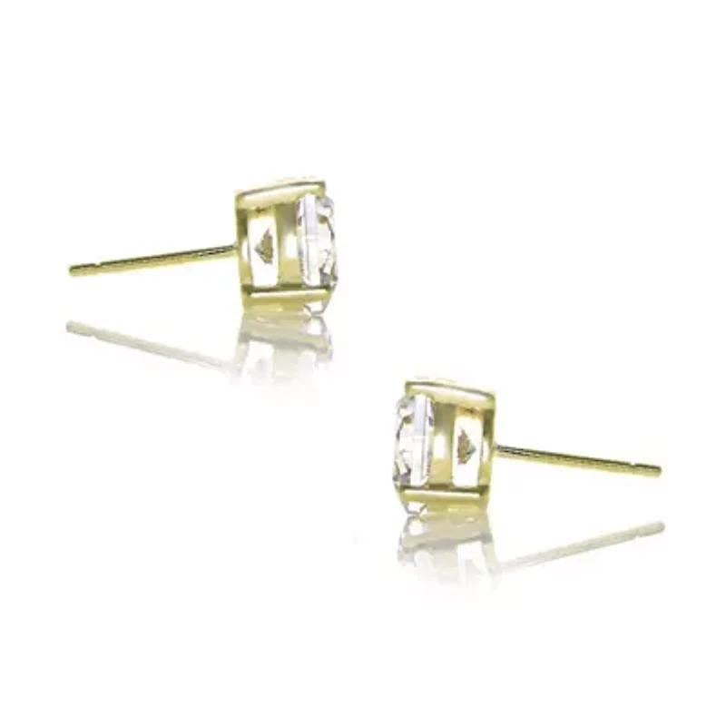 Lab Created Clear Cubic Zirconia Classic Stud Earrings