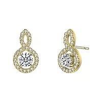 Lab Created Clear Cubic Zirconia Classic Drop Earrings