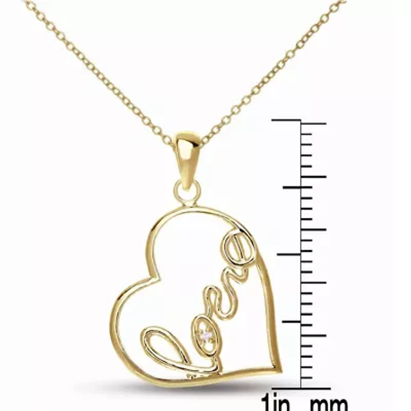Lab Created Rozzato Classy " Love Heart Shape Pendant Necklace