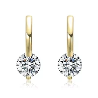 Lab Created Rozzato Clear Moissanite Drop Hoop Earrings