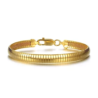 Elegant Sterling Silver 14K Gold Plated Accents Clip Bracelet
