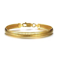 Elegant Sterling Silver 14K Gold Plated Accents Clip Bracelet