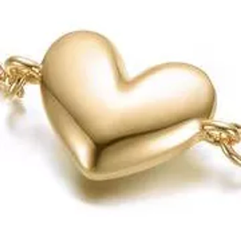 Minimalist Heart Charm Extended Chain Bracelet for Kids