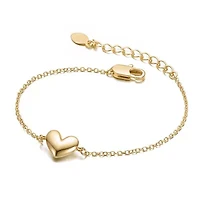 Minimalist Heart Charm Extended Chain Bracelet for Kids