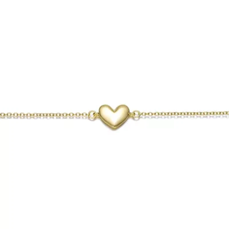 Minimalist Heart Charm Extended Chain Bracelet for Kids